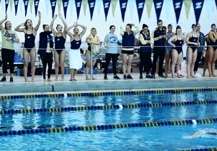 Akron Dominates Relays to Begin Women’s MAC Championships Swimming