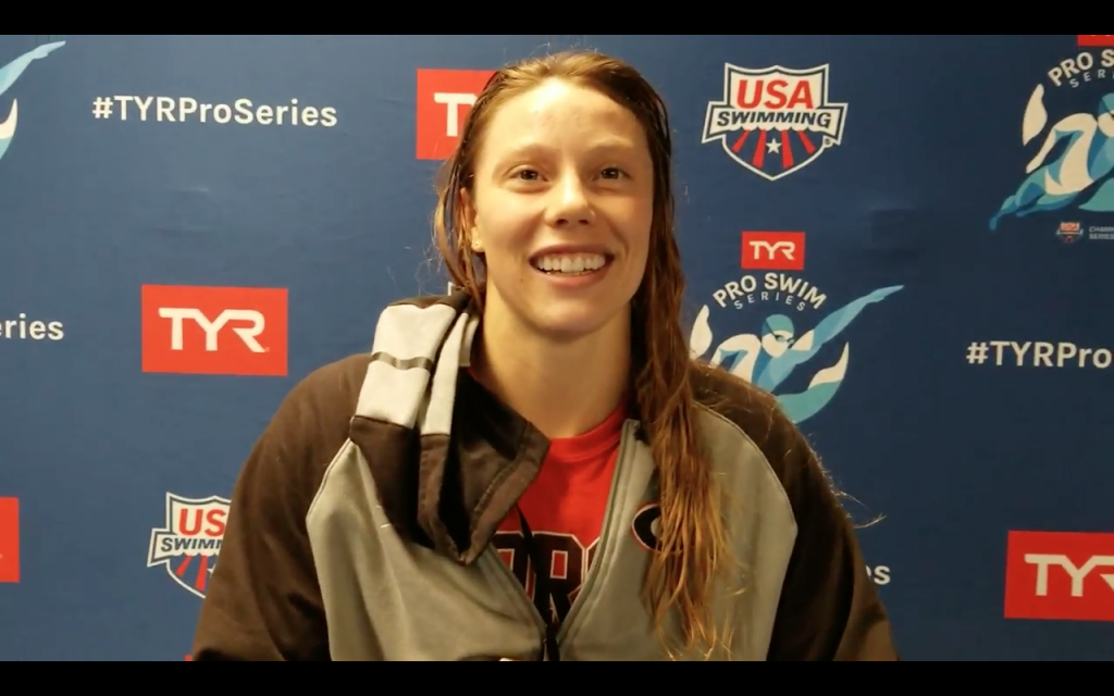 (Video Interview) Hali Flickinger Enjoys Racing Kelsi Dahlia Swimming